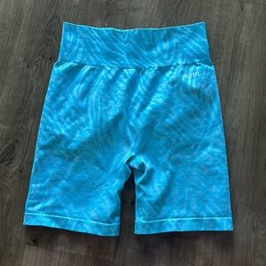 AYBL blue zebra print biker shorts